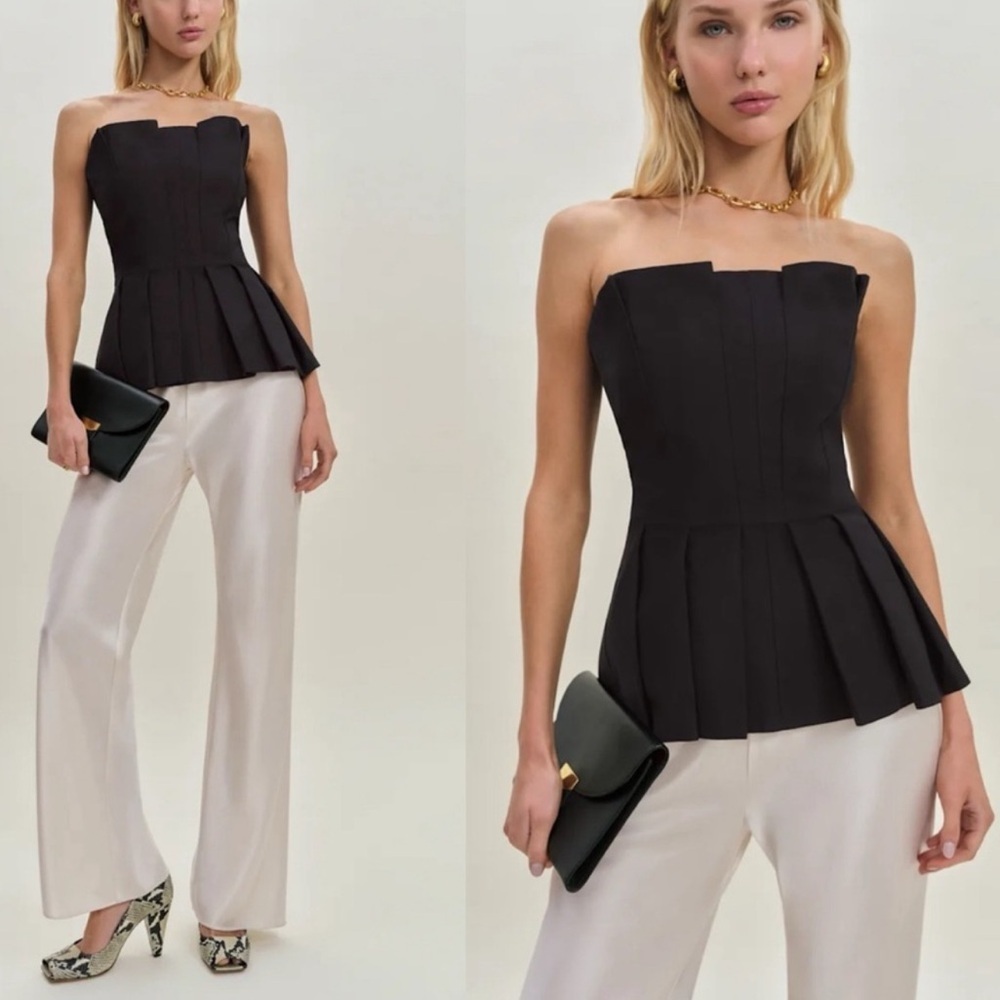 REFORMATION Ashlyn Strapless Black Top Size 6
